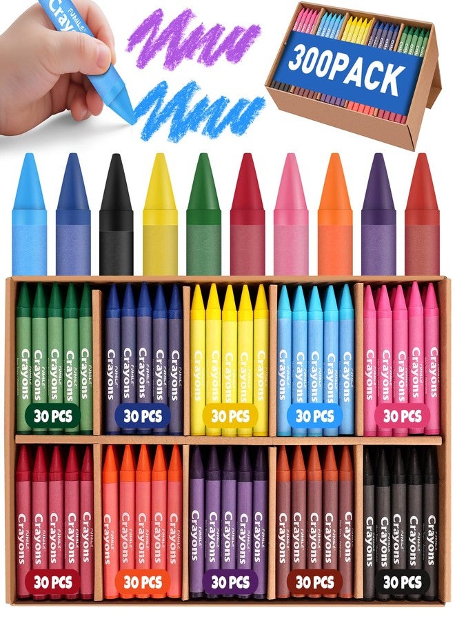FUMILE 300 Pack Jumbo Crayons Bulk for Toddlers 1-3.10 Colors Washable Unbreakable Toddler Crayons for Toddler Coloring,Bulk School Supplies,Restaurants,Party Favors,Stocking Stuffers,Preschool Must Haves - Image 1